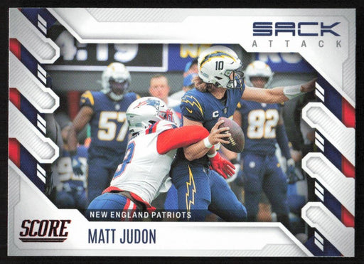 Matt Judon 2022 Panini Score Football # SA-MJ Red Sack Attack New England Patriots - Collectible Craze America