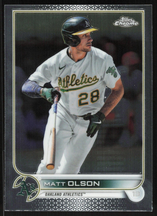 Matt Olson 2022 Topps Chrome Baseball # 148 Oakland Athletics Base