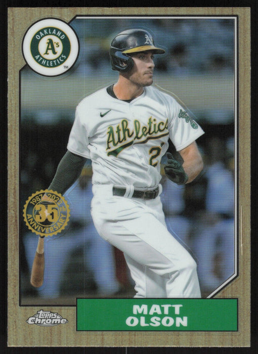 Matt Olson 2022 Topps Chrome Baseball 1987 Topps # 87BC-15 Oakland Athletics - Collectible Craze America