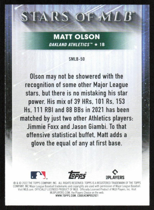 Matt Olson 2022 Topps Series 2 # SMLB-50 Stars of MLB Oakland Athletics - Collectible Craze America