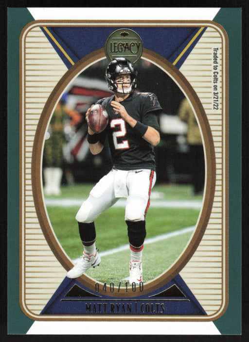 Matt Ryan 2022 Panini Legacy # 4 Green 40/100 Indianapolis Colts - Collectible Craze America