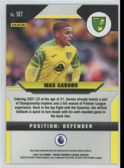 Max Aarons 2021 Panini Prizm Premier League Soccer # 167 - Collectible Craze America