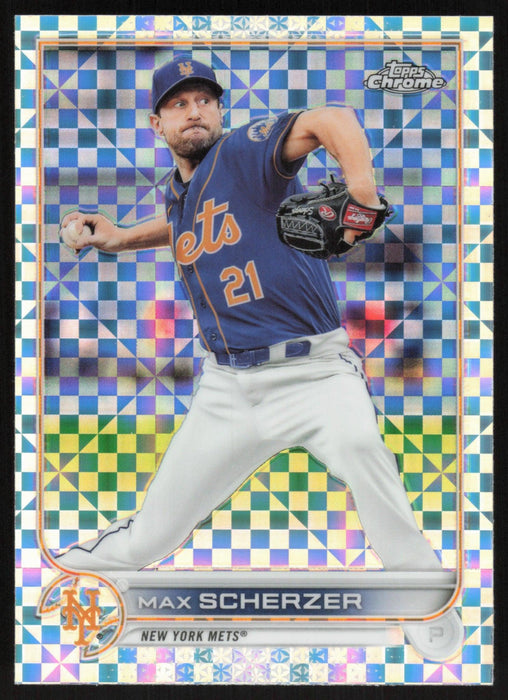 Max Scherzer 2022 Topps Chrome # 66 X-Fractor New York Mets - Collectible Craze America