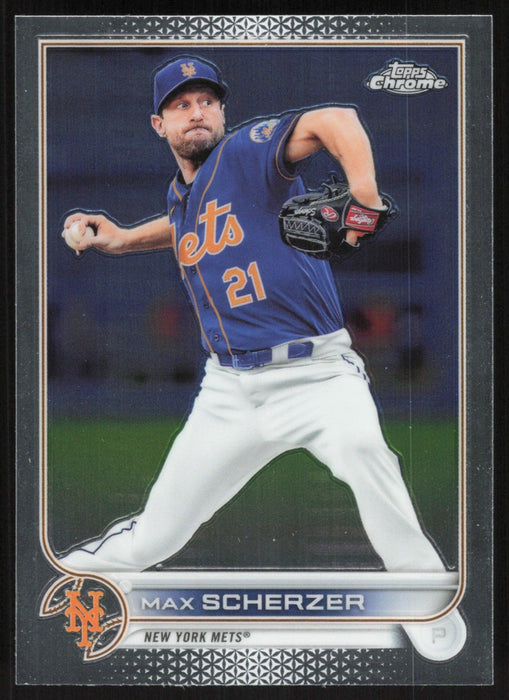 Max Scherzer 2022 Topps Chrome Baseball # 66 New York Mets Base