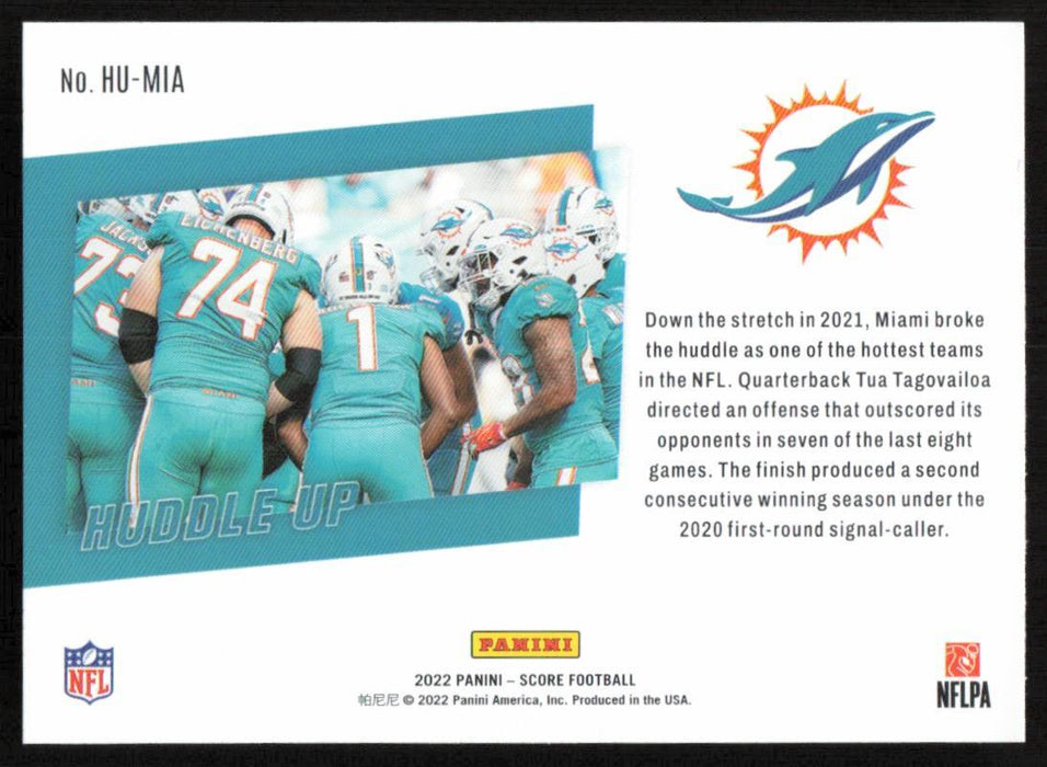 Miami Dolphins 2022 Panini Score Football # HU-MIA Huddle Up Miami Dolphins - Collectible Craze America