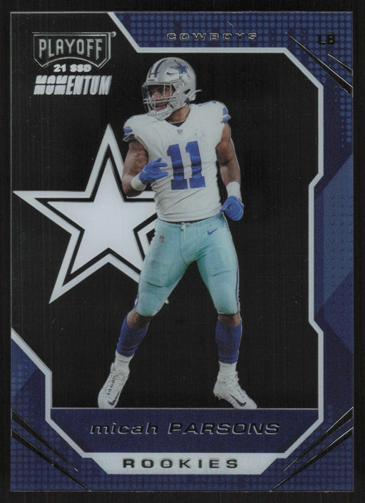 Micah Parsons 2021 Panini Chronicles Playoff Momentum Rookies # PMR-35 RC Dallas Cowboys - Collectible Craze America