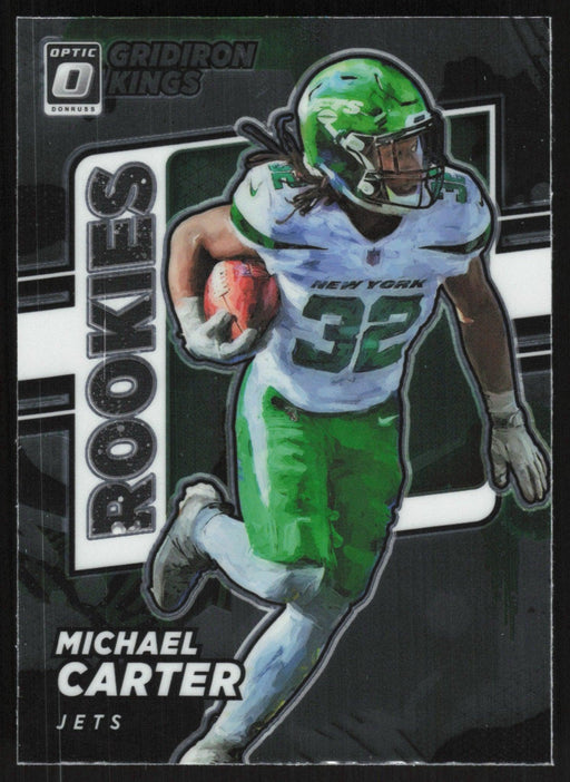 Michael Carter 2021 Donruss Optic Rookie Gridiron Kings # RGK-19 RC New York Jets - Collectible Craze America