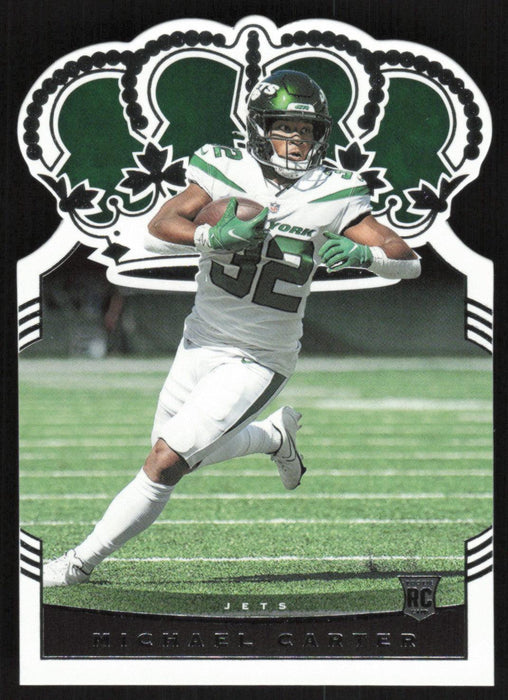 Michael Carter 2021 Panini Chronicles Crown Royale Rookies # CR-14 RC Die-Cut New York Jets - Collectible Craze America