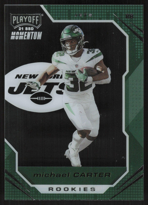 Michael Carter 2021 Panini Chronicles Playoff Momentum Rookies # PMR-26 RC New York Jets - Collectible Craze America