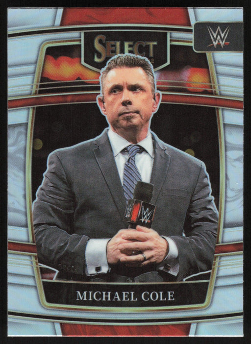 Michael Cole 2022 Panini Select WWE # 100 Concourse Silver Prizm Smack Down - Collectible Craze America