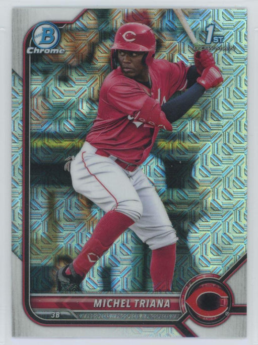 Michel Triana 2022 Bowman Chrome Prospects # BCP-75 Mojo Refrctor Cincinnati Reds - Collectible Craze America