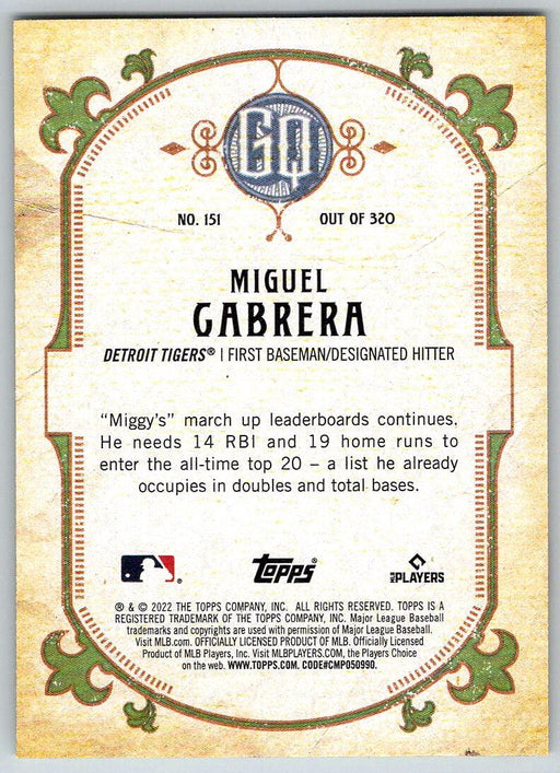 Miguel Cabrera 2022 Topps Gypsy Queen # 151 Detroit Tigers - Collectible Craze America