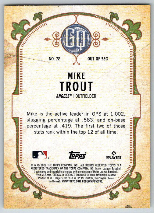 Mike Trout 2022 Topps Gypsy Queen # 72 Los Angeles Angels - Collectible Craze America