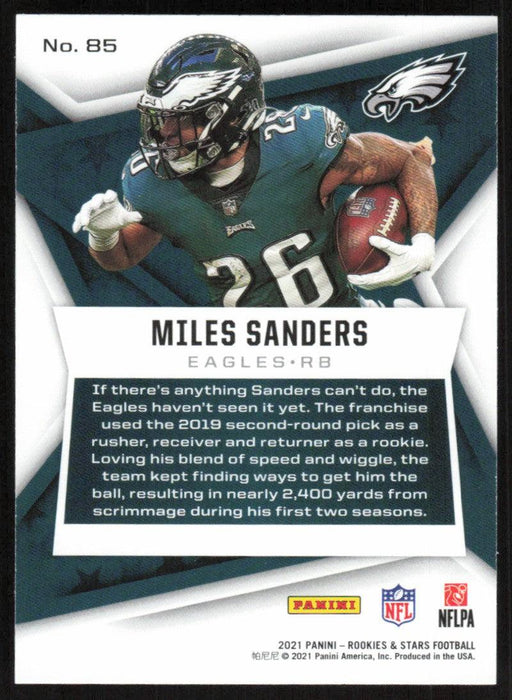 Miles Sanders 2021 Panini Rookies & Stars # 85 Philadelphia Eagles Base - Collectible Craze America