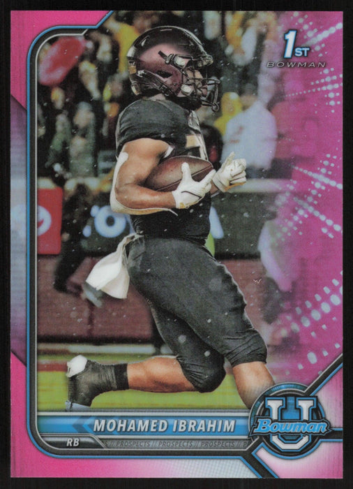 Mohamed Ibrahim 2021 Bowman University Football # 36 1st Pink Prizm Minnesota Golden Gophers - Collectible Craze America