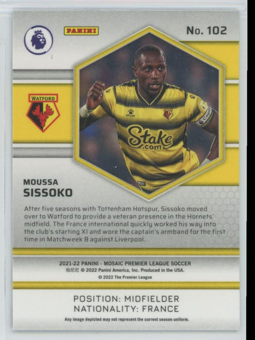 Moussa Sissoko 2021 Panini Mosaic Premier League # 102 Watford - Collectible Craze America