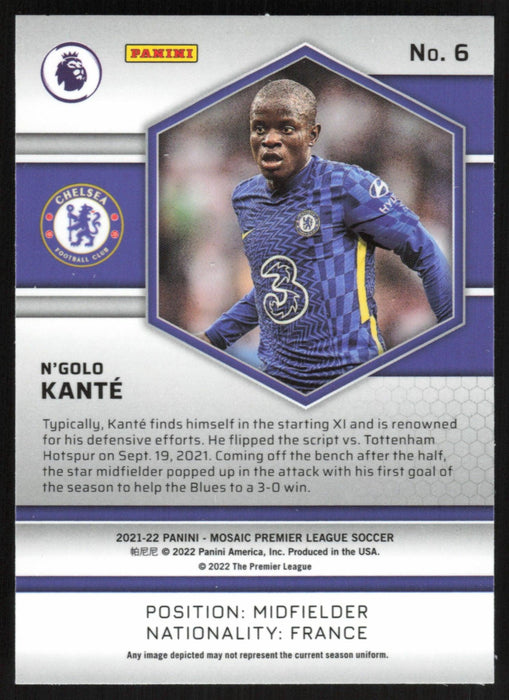 N'Golo Kante 2021 Panini Mosaic Premier League # 6 Chelsea FC Base - Collectible Craze America