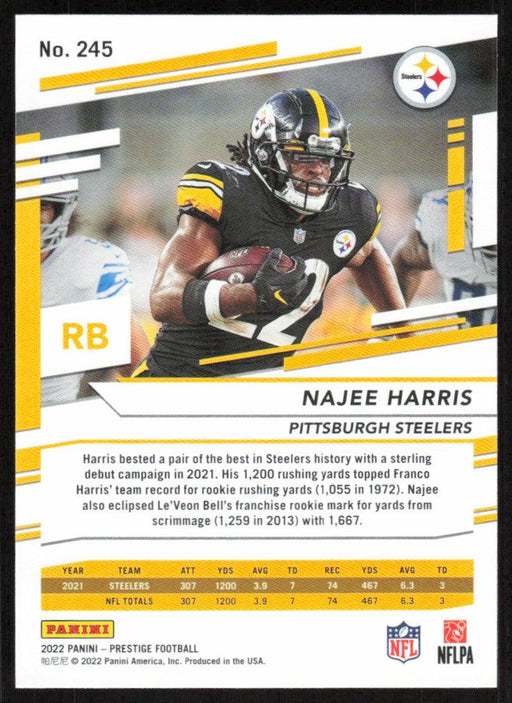 Najee Harris 2022 Panini Prestige # 245 Pittsburgh Steelers - Collectible Craze America