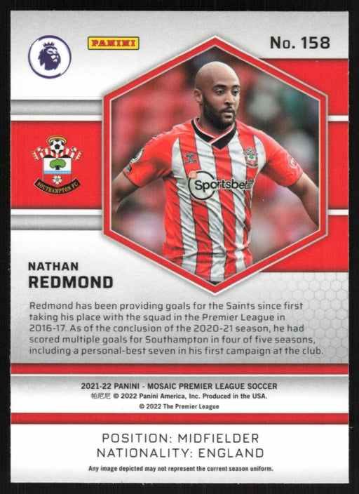 Nathan Redmond 2021 Panini Mosaic Premier League # 158 Southampton Base - Collectible Craze America