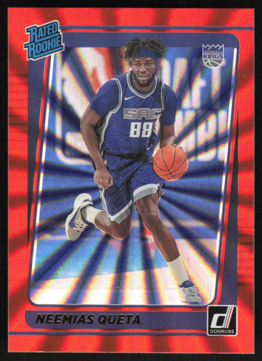 Neemias Queta 2021 Donruss Rated Rookie # 206 RC Orange Holo Laser Sacramento Kings - Collectible Craze America