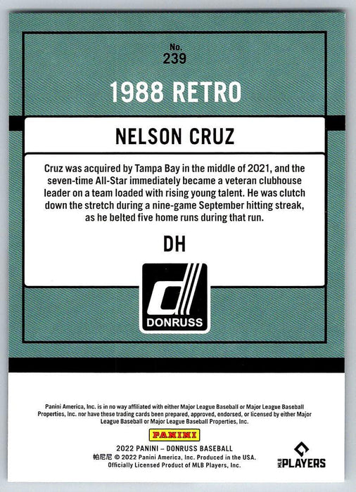 Nelson Cruz 2022 Donruss Baseball # 239 Tampa Bay Rays - Collectible Craze America