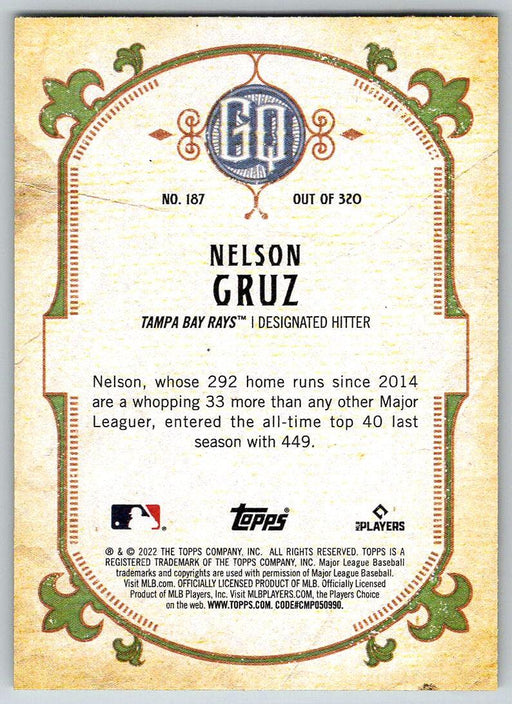 Nelson Cruz 2022 Topps Gypsy Queen # 187 Tampa Bay Rays - Collectible Craze America