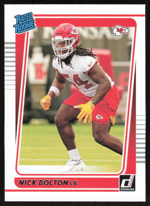 Nick Bolton 2021 Donruss Football # 324 RC Kansas City Chiefs Rated Rookie Base - Collectible Craze America