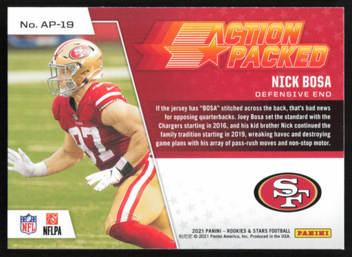 Nick Bosa 2021 Panini Rookie & Stars # AP-19 Action Packed San Francisco 49ers - Collectible Craze America