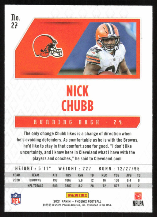 Nick Chubb 2021 Panini Phoenix # 27 Cleveland Browns Base - Collectible Craze America