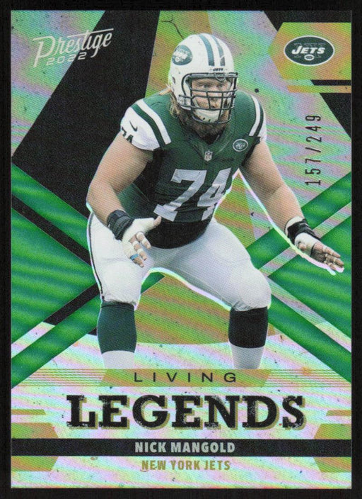 Nick Mangold 2022 Panini Prestige Living Legends # LL-17 Green 157 /249 New York Jets - Collectible Craze America