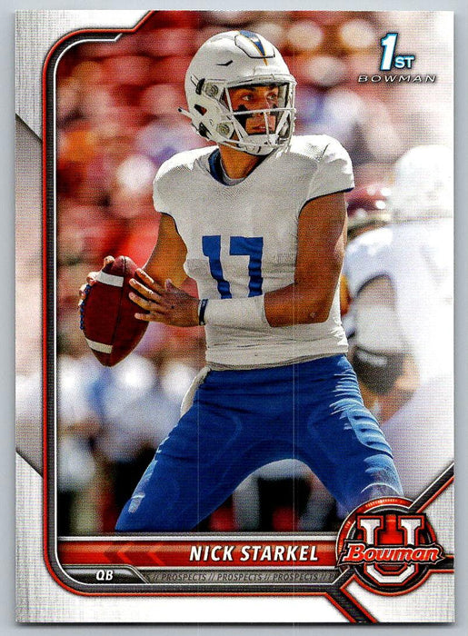 Nick Starkel 2021 Bowman University Football # 42 San Jose State Spartans 1st Bowman - Collectible Craze America