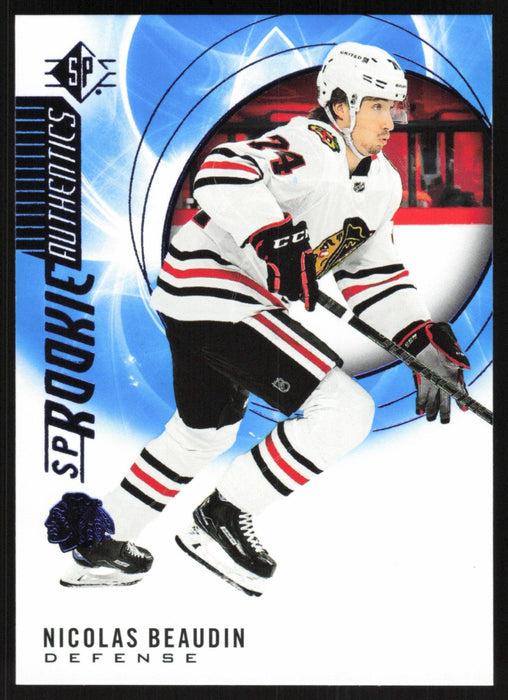 Nicolas Beaudin 2020 SP Hockey Rookie Autentics # 133 RC Blue Chicago Blackhawks - Collectible Craze America