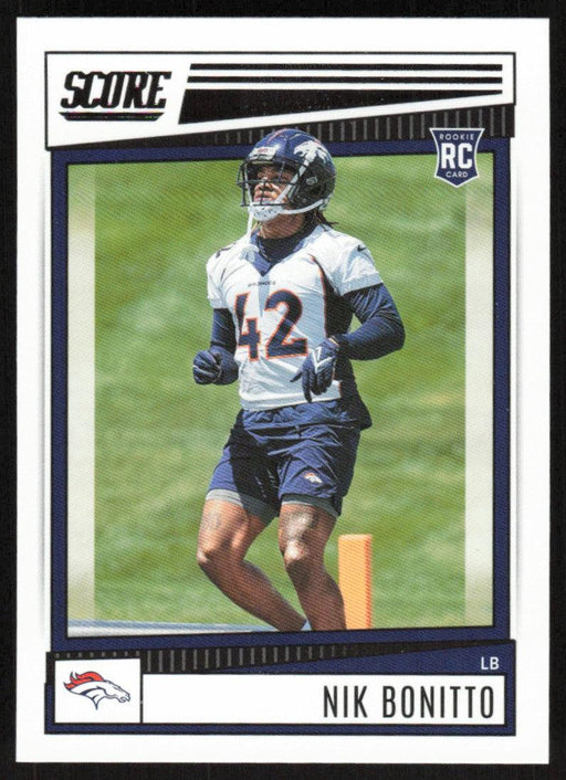 Nik Bonitto 2022 Panini Score Football # 317 RC Base Denver Broncos - Collectible Craze America