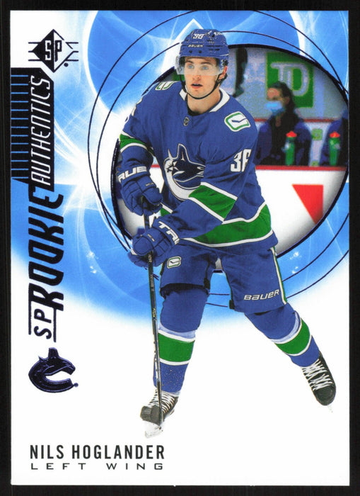 Nils Hoglander 2020 SP Hockey Rookie Autentics # 139 RC Blue Vancouver Canucks - Collectible Craze America