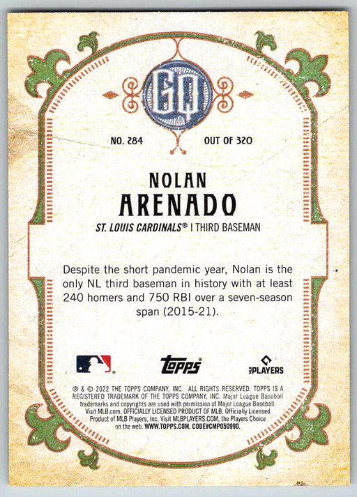 Nolan Arenado 2022 Topps Gypsy Queen # 284 St. Louis Cardinals - Collectible Craze America