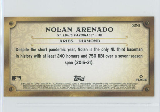 Nolan Arenado 2022 Topps Gypsy Queen # GGM-8 GQ Gems St. Louis Cardinals - Collectible Craze America