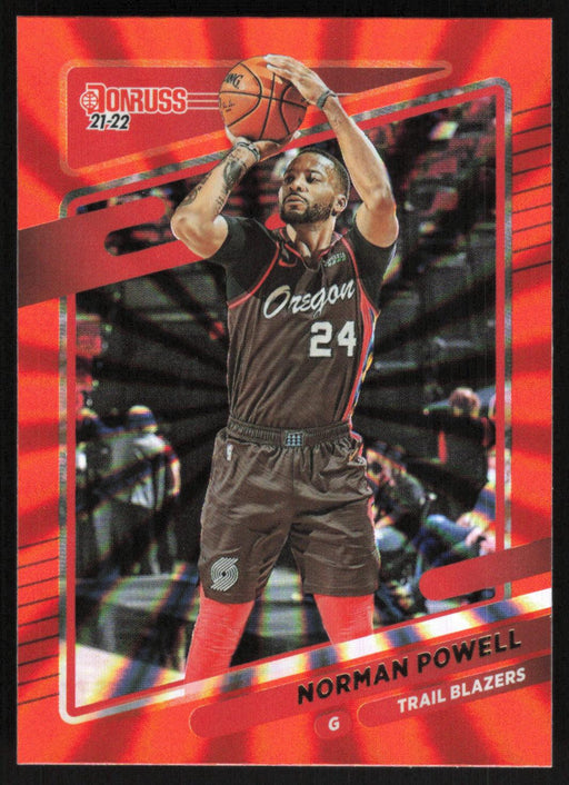 Norman Powell 2021 Donruss # 102 Orange Holo Laser Portland Trail Blazers - Collectible Craze America