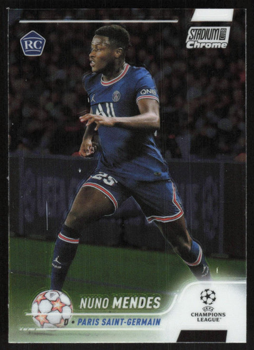 Nuno Mendes 2021 Topps Stadium Club Chrome UEFA Champions League # 25 RC Paris Saint-Germain Base - Collectible Craze America