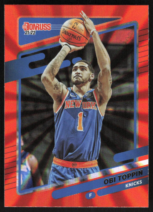 Obi Toppin 2021 Donruss # 118 Orange Holo Laser New York Knicks - Collectible Craze America