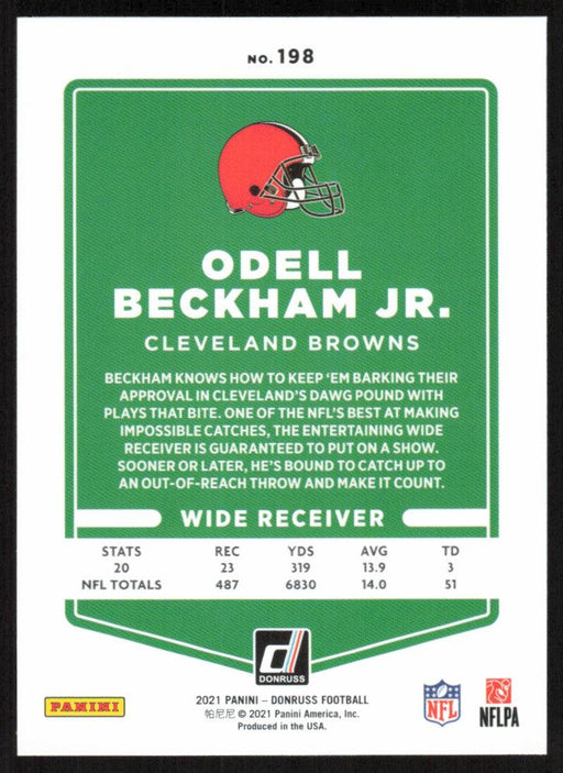 Odell Beckham Jr. 2021 Donruss Football # 198 Cleveland Browns Image Variation Base - Collectible Craze America
