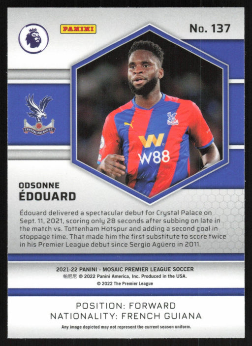 Odsonne Edouard 2021 Panini Mosaic Premier League # 137 RC Crystal Palace Base - Collectible Craze America