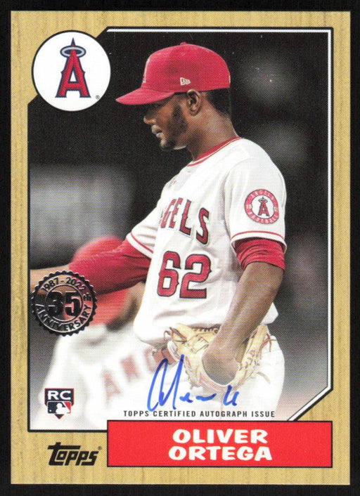 Oliver Ortega 2022 Topps Update # 87BA-OO 1987 Topps RC Auto Los Angeles Angels - Collectible Craze America