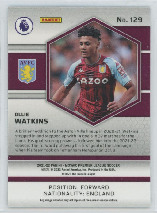 Ollie Watkins 2021 Panini Mosaic Premier League # 129 Aston Villa - Collectible Craze America