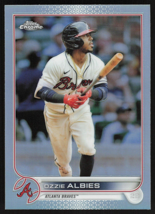 Ozzie Albies 2022 Topps Chrome Baseball # 205 Refractor Atlanta Braves - Collectible Craze America