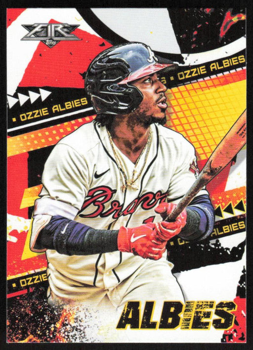 Ozzie Albies 2022 Topps Fire Baseball # 65 Atlanta Braves Base - Collectible Craze America