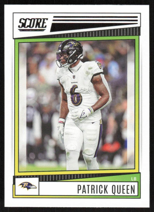 Patrick Queen 2022 Panini Score Football # 186 Base Baltimore Ravens - Collectible Craze America