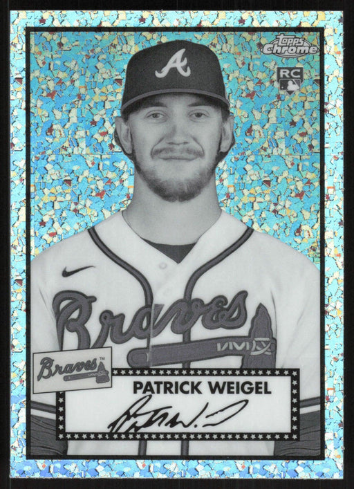 Patrick Weigel 2021 Topps Chrome Platinum Anniversary # 105 RC Black & White Mini Diamonds Atlanta Braves - Collectible Craze America