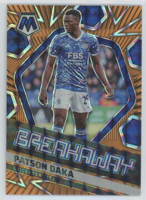 Patson Daka 2021 Panini Mosaic Premier League # 3 Orange Breakaway Insert Leicester City - Collectible Craze America