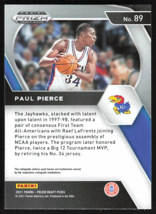 Paul Pierce 2021 Panini Prizm Draft Picks # 89 Kansas Jayhawks - Collectible Craze America