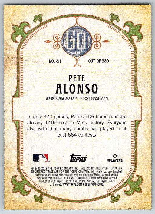 Pete Alonso 2022 Topps Gypsy Queen # 211 New York Mets - Collectible Craze America